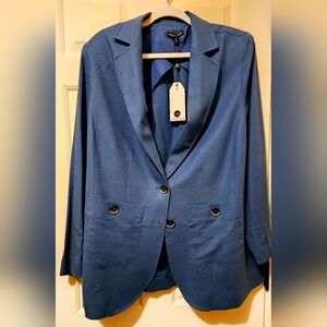 Universal Standard Costal Linen Blazer - Blue
